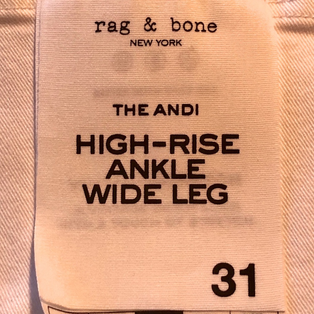 “NEW” rag & bone The Andi High-Rise Wide Leg Cuff - Picture 5 of 7